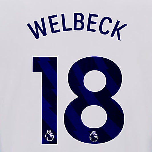 2025 2026 OFFICIAL BRIGHTON HOVE ALBION WELBECK 18 HOME PLAYER SIZE NAME SET