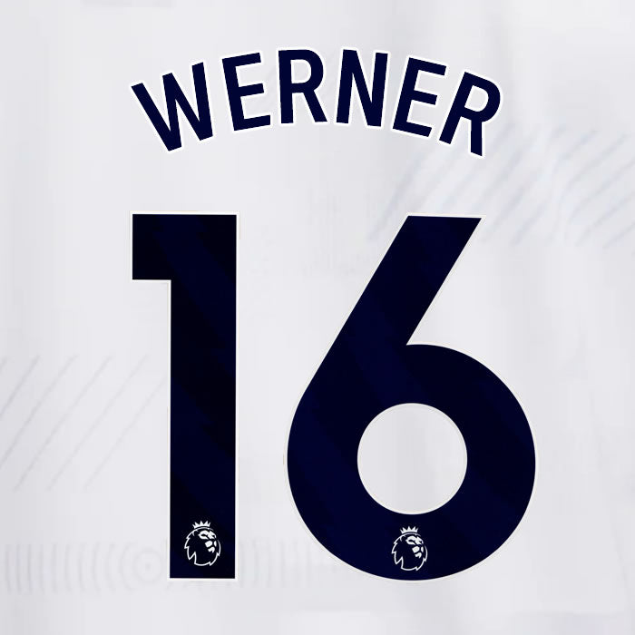 2023 2024 OFFICIAL TOTTENHAM HOTSPUR WERNER 16 HOME PLAYER SIZE NAME SET