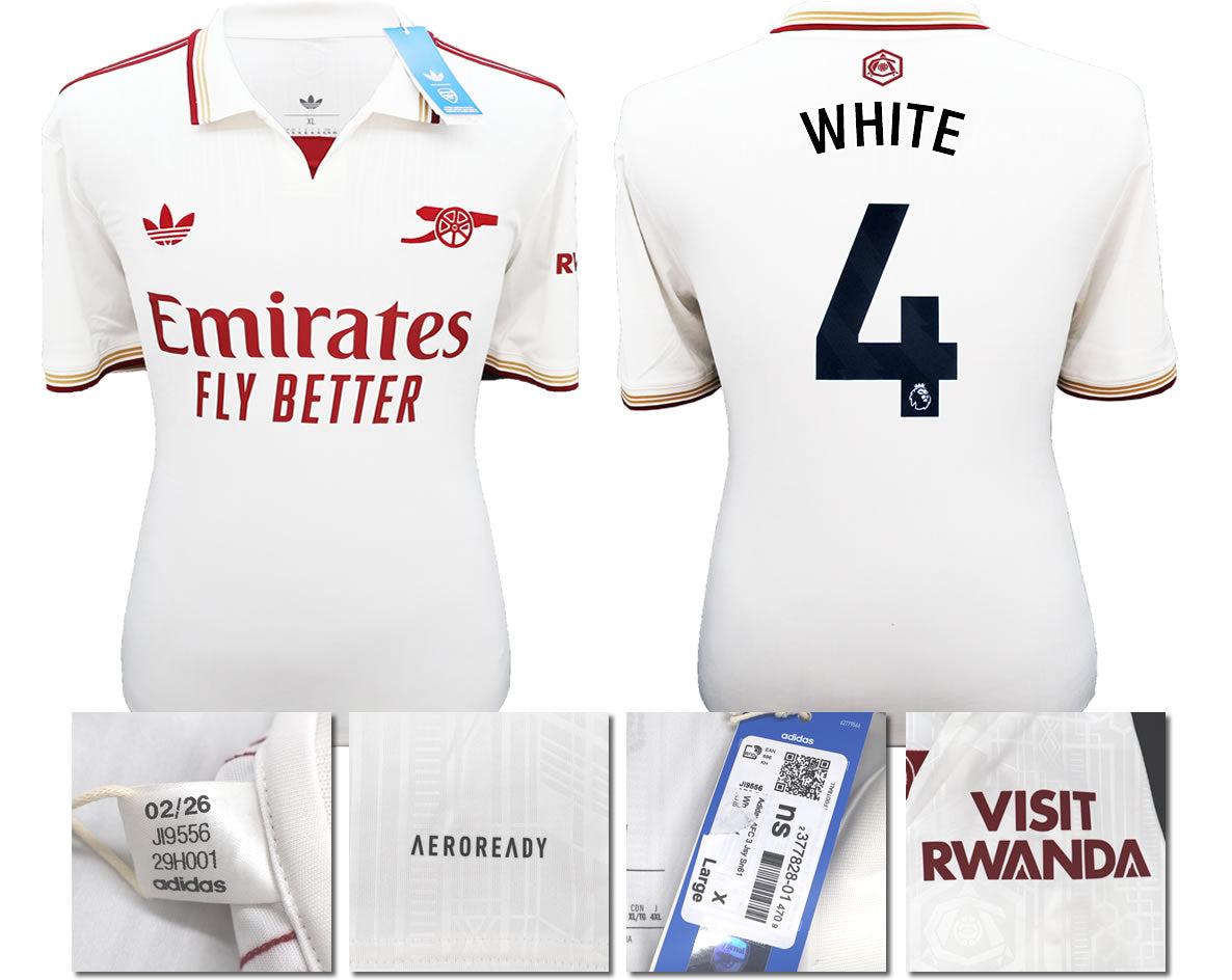 BNWT 2025/2026 ARSENAL F.C. ADIDAS 3RD SHIRT WHITE 4
