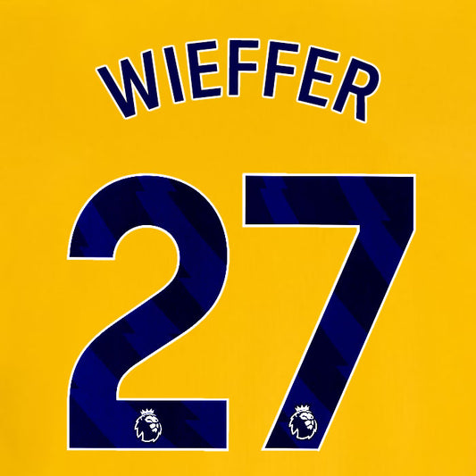 2025 2026 OFFICIAL BRIGHTON HOVE ALBION WIEFFER 27 3RD PLAYER SIZE NAME SET