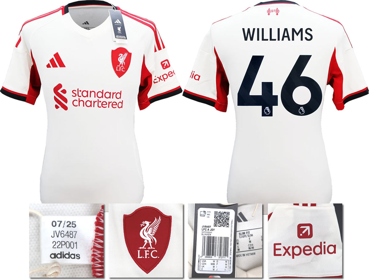 BNWT 2025 2026 LIVERPOOL AWAY SHIRT WILLIAMS 46 MEN'S