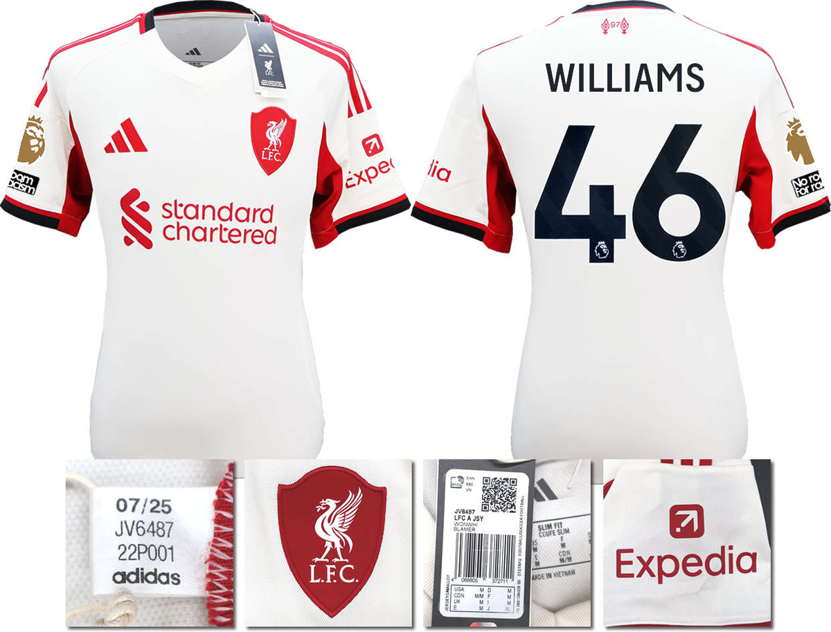 BNWT 2025 2026 LIVERPOOL AWAY SHIRT WILLIAMS 46 MEN'S