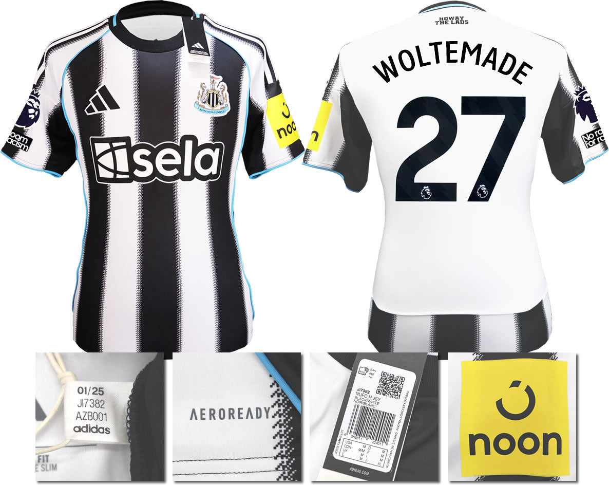 BNWT 2025 2026 NEWCASTLE UNITED HOME SHIRT WOLTEMADE 27 MEN'S