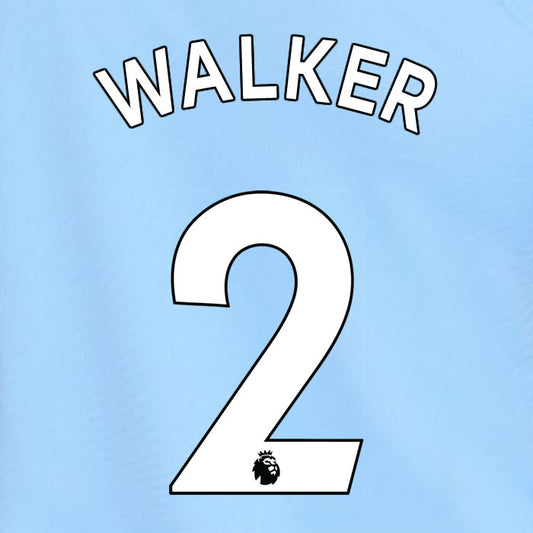 2019 2020 MANCHESTER CITY WALKER 2 WHITE HOME OFFICIAL PLAYER SIZE NAME SET