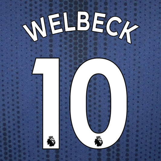 2019 2020 WATFORD WELBECK 10 WHITE AWAY OFFICIAL PLAYER SIZE NAME SET