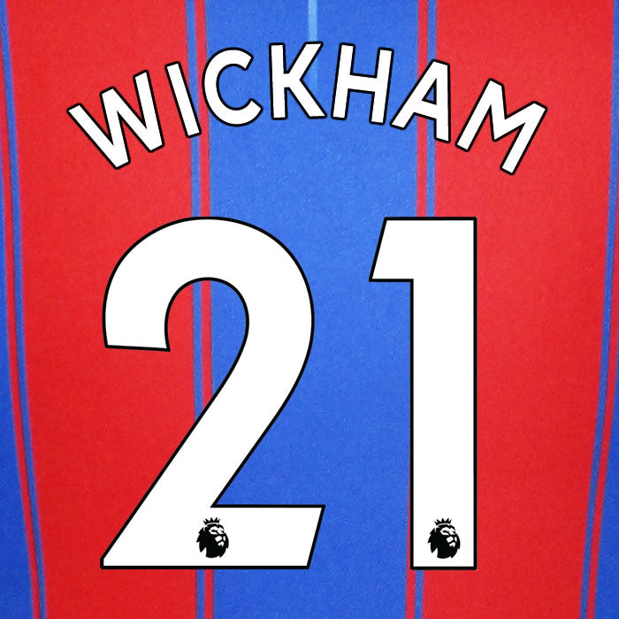2019 2020 CRYSTAL PALACE WICKHAM 21 WHITE HOME OFFICIAL PLAYER SIZE NAME SET