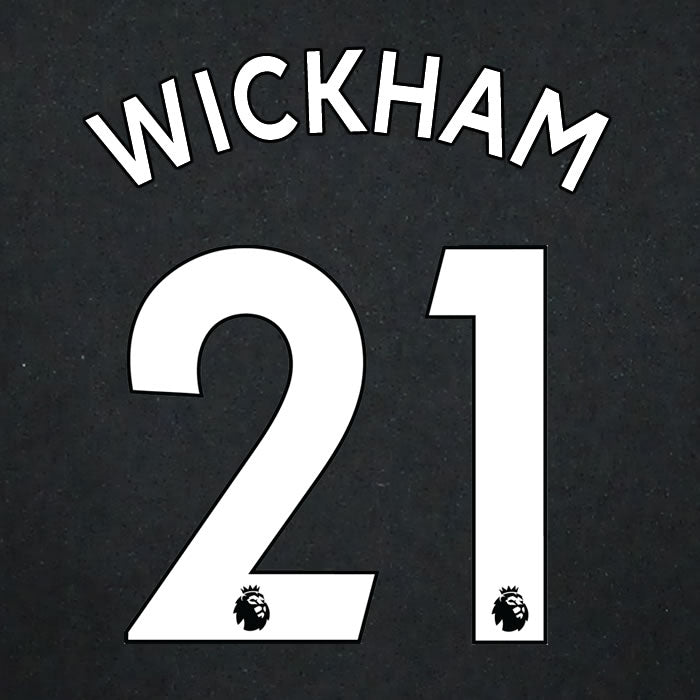 2019 2020 CRYSTAL PALACE WICKHAM 21 WHITE AWAY OFFICIAL PLAYER SIZE NAME SET