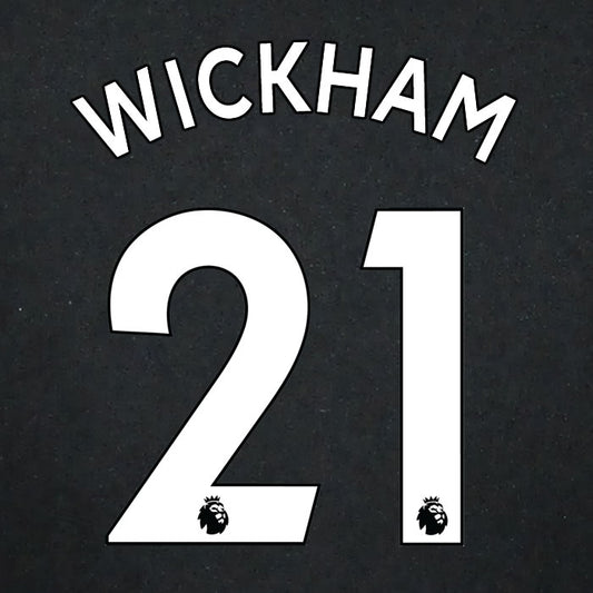 2019 2020 CRYSTAL PALACE WICKHAM 21 WHITE AWAY OFFICIAL PLAYER SIZE NAME SET
