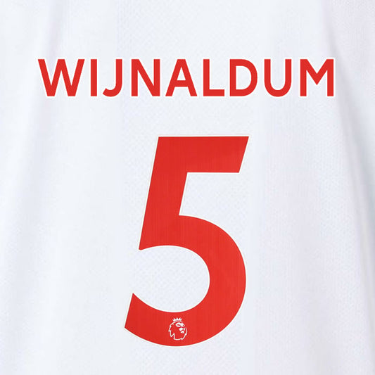 2019 2020 LIVERPOOL WIJNALDUM 5 WHITE 3RD OFFICIAL PLAYER SIZE NAME SET