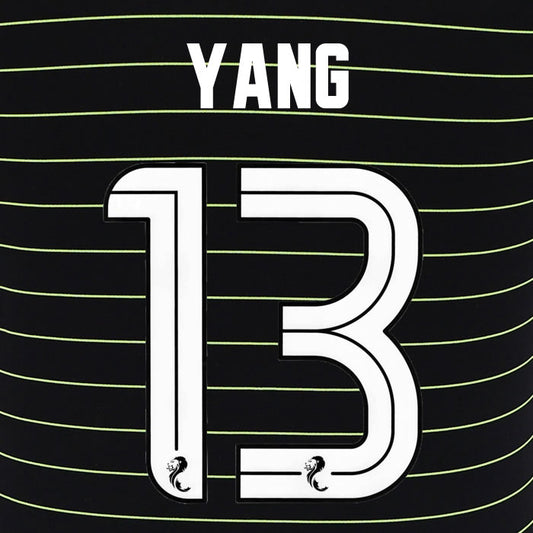 2025 2026 Celtic YANG 13 WHITE AWAY OFFICIAL PLAYER SIZE NAMESET