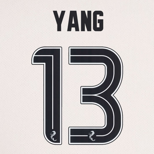 2025 2026 Celtic YANG 13 WHITE 3RD OFFICIAL PLAYER SIZE NAMESET