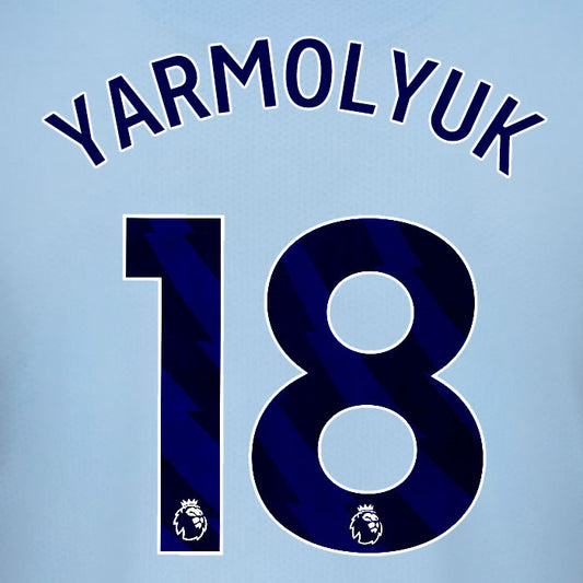 2025 2026 BRENTFORD YARMOLYUK 18 BLACK 3RD PLAYER SIZE NAME SET