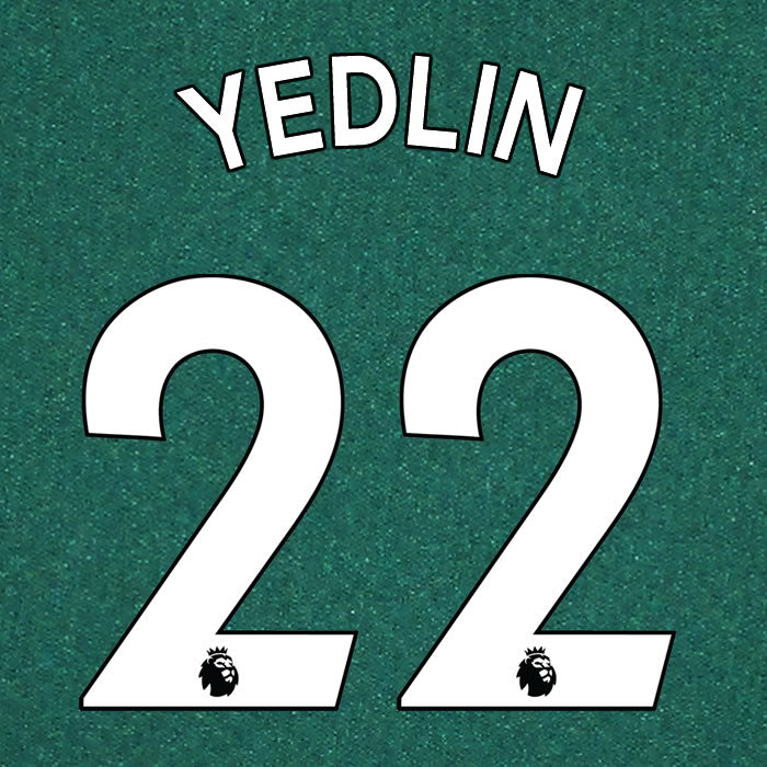 2019 2020 NEWCASTLE UNITED YEDLIN 22 WHITE AWAY OFFICIAL PLAYER SIZE NAME SET
