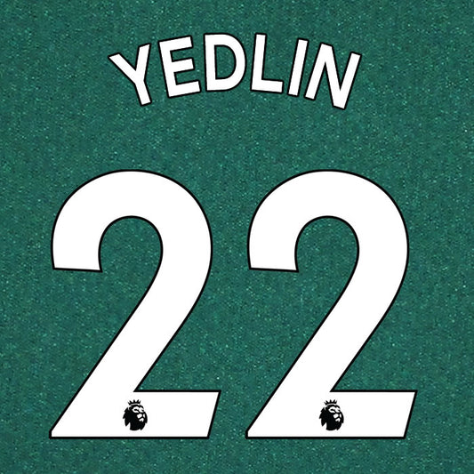 2019 2020 NEWCASTLE UNITED YEDLIN 22 WHITE AWAY OFFICIAL PLAYER SIZE NAME SET