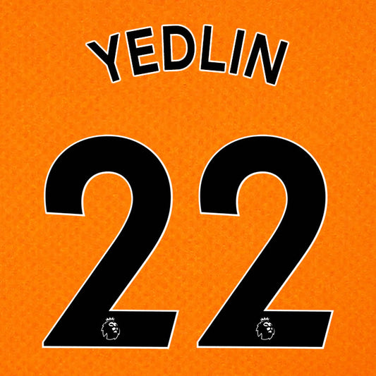 2019 2020 NEWCASTLE UNITED YEDLIN 22 WHITE 3RD OFFICIAL PLAYER SIZE NAME SET