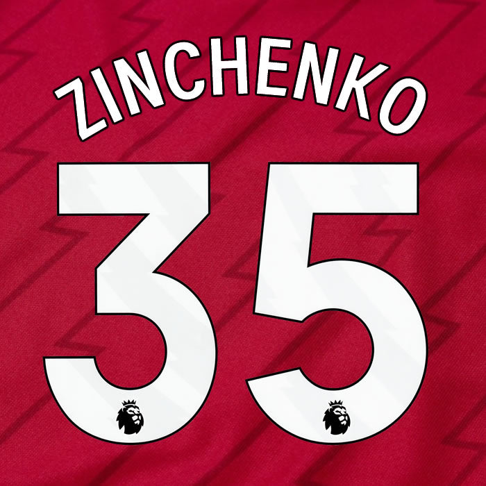 2023 2024 OFFICIAL ARSENAL ZINCHENKO 35 HOME PLAYER SIZE NAME SET
