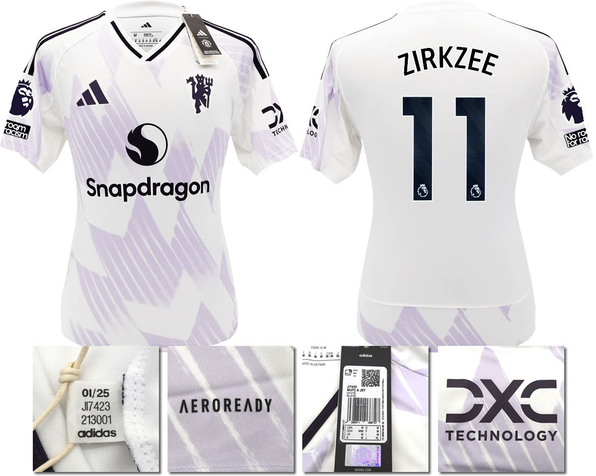 BNWT 2025 2026 MANCHESTER UNITED ADIDAS AWAY SHIRT ZIRKZEE 11 MEN'S