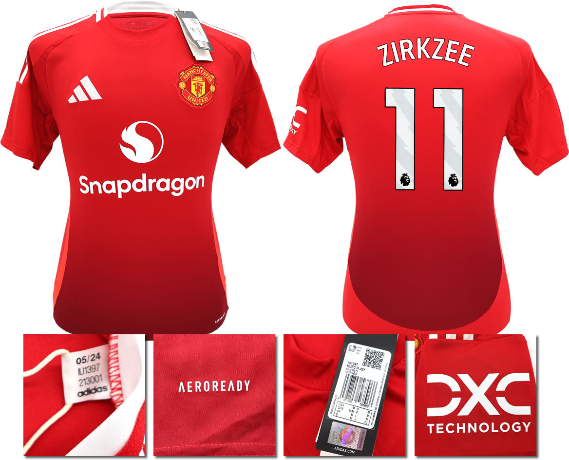 BNWT 2024 2025 MANCHESTER UNITED HOME SHIRT ZIRKZEE 11 MEN'S