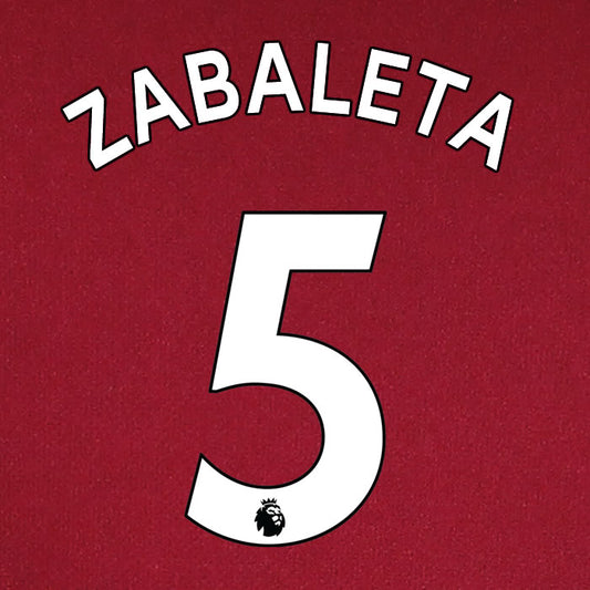 2019 2020 WEST HAM ZABALETA 5 WHITE HOME OFFICIAL PLAYER SIZE NAME SET