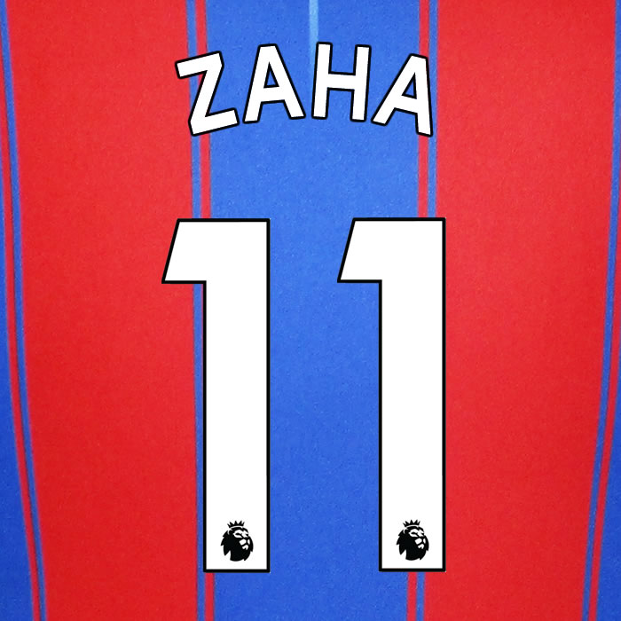 2019 2020 CRYSTAL PALACE ZAHA 11 WHITE HOME OFFICIAL PLAYER SIZE NAME SET