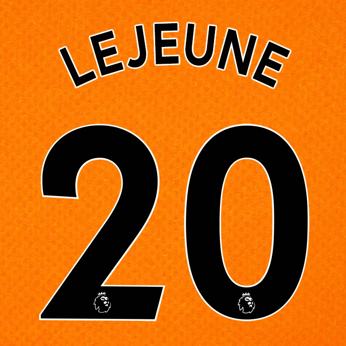 2019 2020 NEWCASTLE UNITED LEJEUNE 20 WHITE 3RD OFFICIAL PLAYER SIZE NAME SET