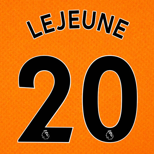 2019 2020 NEWCASTLE UNITED LEJEUNE 20 WHITE 3RD OFFICIAL PLAYER SIZE NAME SET